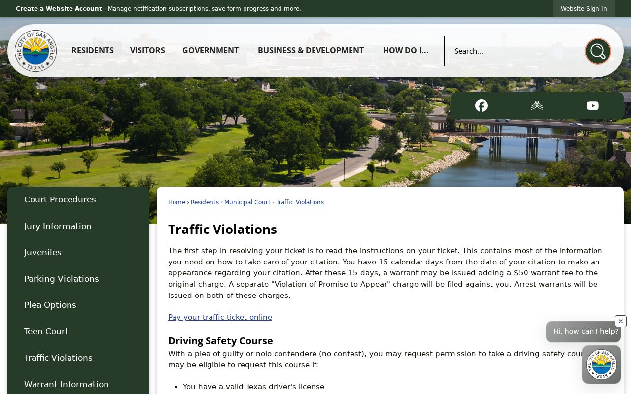Tom Green County traffic court resolution procedures