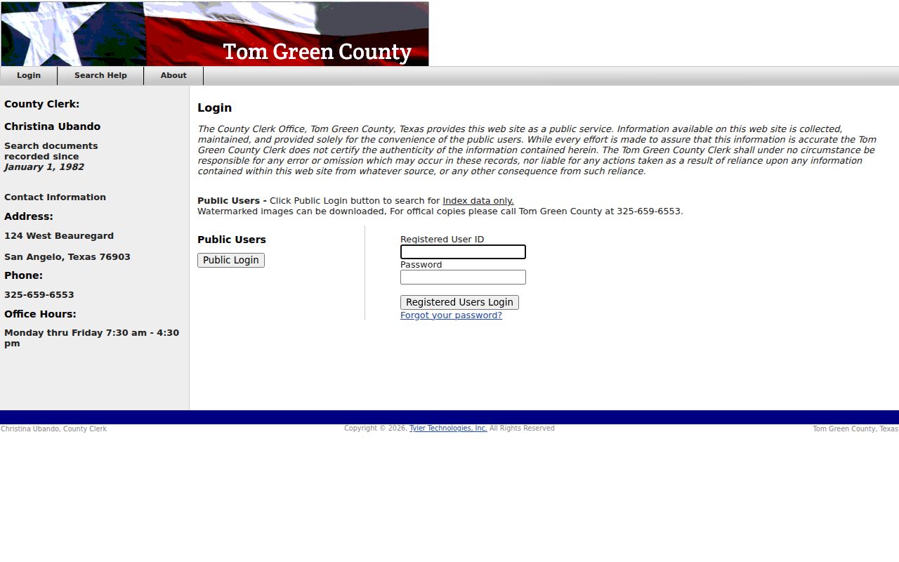 Tom Green County court records official public records portal